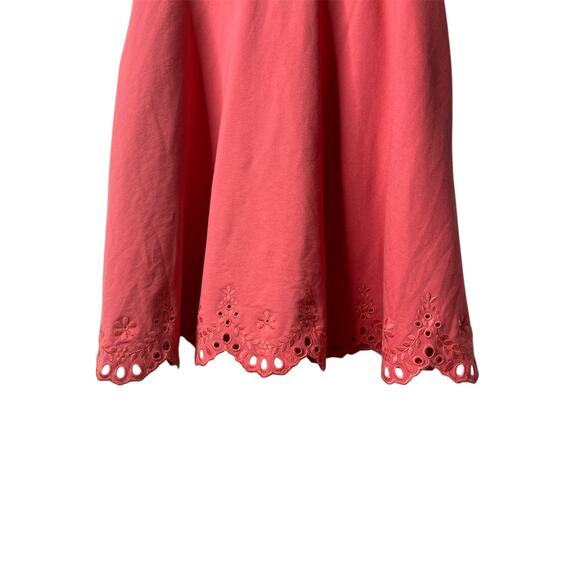 Kate Spade Fit And Flare Dress Coral Pink Eyelet Scalloped Hem Bateau Small - Picture 7 of 9